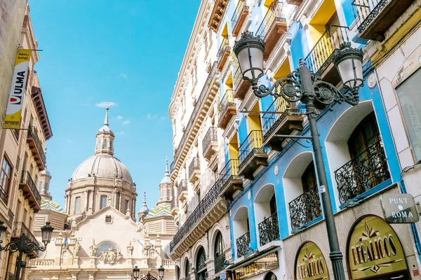 Zaragoza Spanya Temmuz 2018 Zaragoza Sokak Pilar Cathedral Yakınındaki — Stok fotoğraf