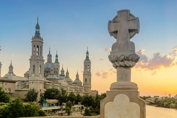 Monumento Principal Zaragoza Catedral Basílica Del Pilar Región Aragón España — Foto de Stock