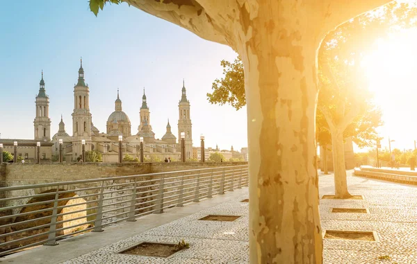 Zaragoza Katedral Basilica Ayağı Spanya Aragon Bölgesinin Ana Landmark — Stok fotoğraf