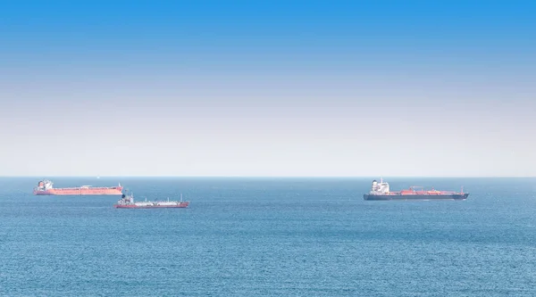Cargo tanker ships in the sea