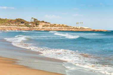 Tarragona Beach, Costa Dorada sahil panoramik görünüm