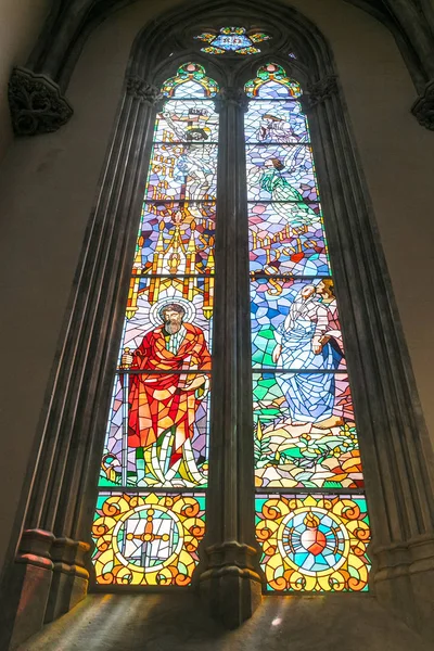 Juli 2018 Reus Spanje Glasraam Sant Joan Baptista Kerk — Stockfoto