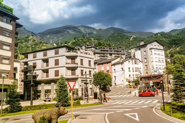2018 Július Sant Julia Loria Andorra Város Utca Pireneusok Andorra — Stock Fotó