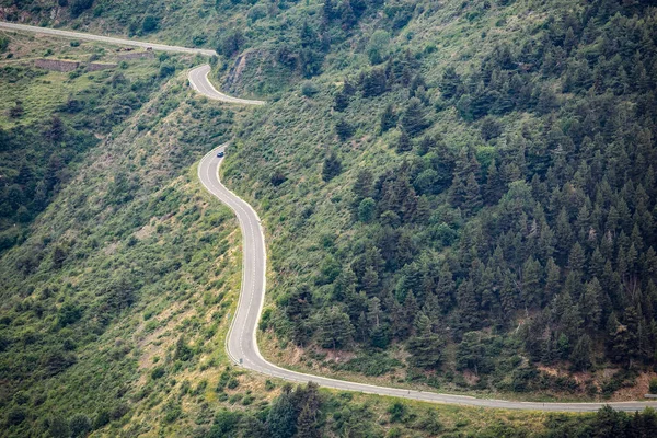 Aerial View Winding Road High Mountain Pass Pyrenees — Stock Photo, Image