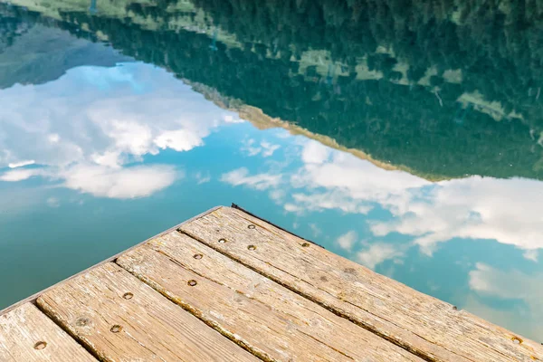 Dřevěné Molo Velké Jezero — Stock fotografie