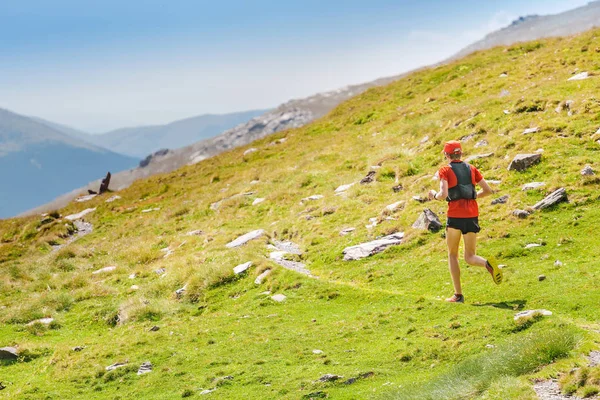 Trilha Corrida Aventura Nas Montanhas — Fotografia de Stock