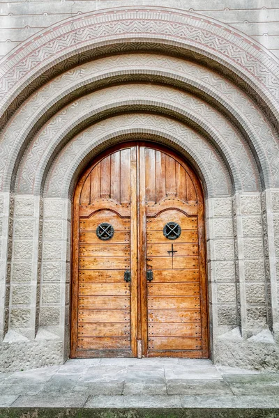 Puerta Iglesia Madera Vieja — Foto de Stock