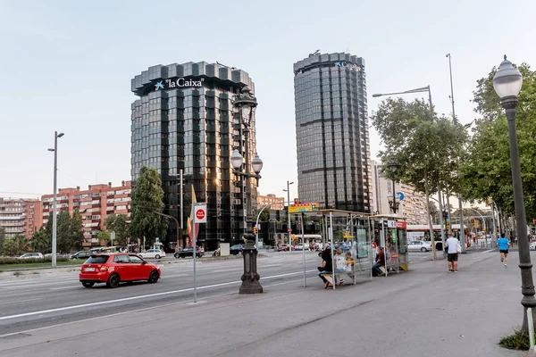 Juli 2018 Barcelona Spanien Hochhaus Der Caixa Bank — Stockfoto