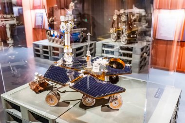 28 Temmuz 2018, Barselona, İspanya: robot Mars rover uzay bölümü Cosmocaixa Müzesi