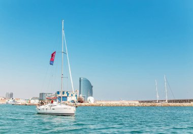 29 Temmuz 2018, Bacelona, İspanya: yat ve tekne Barcelona sea Port