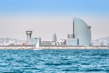 29 Temmuz 2018, Bacelona, İspanya: yat ve tekne Barcelona sea Port