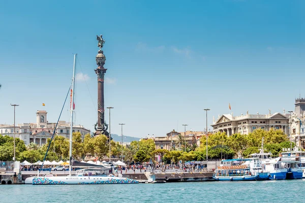 Июля 2018 Барселона Испания Порт Барселоны Кораблями Яхтами — стоковое фото