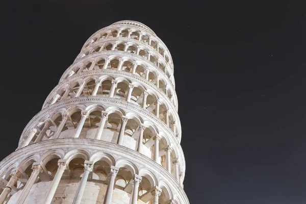 Berühmter Weltbekannter Schiefer Turm Von Pisa Der Nacht Oder Abend — Stockfoto