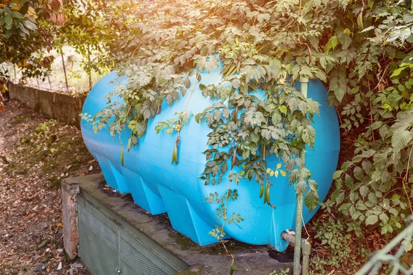Tanque Água Azul Jardim — Fotografia de Stock