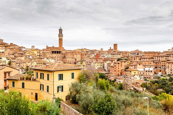Siena Şehir Bir Talya Toskana Bölgesindeki Ana Seyahat Landmark Ortaçağ — Stok fotoğraf