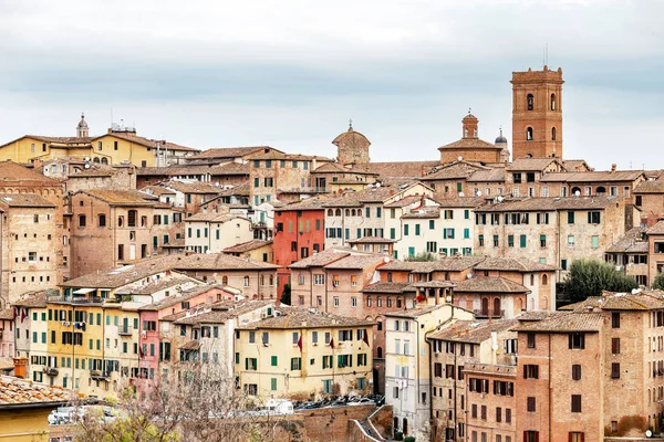 Siena Şehir Bir Talya Toskana Bölgesindeki Ana Seyahat Landmark Ortaçağ — Stok fotoğraf