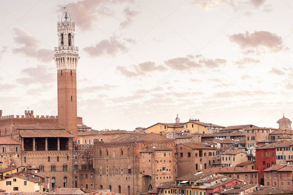 Siena city is a medieval town in Italy, main travel landmark in Tuscany