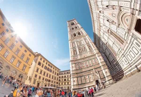 Oktober 2018 Florenz Italien Florenz Kathedrale Mit Touristenmassen Auf Einem — Stockfoto