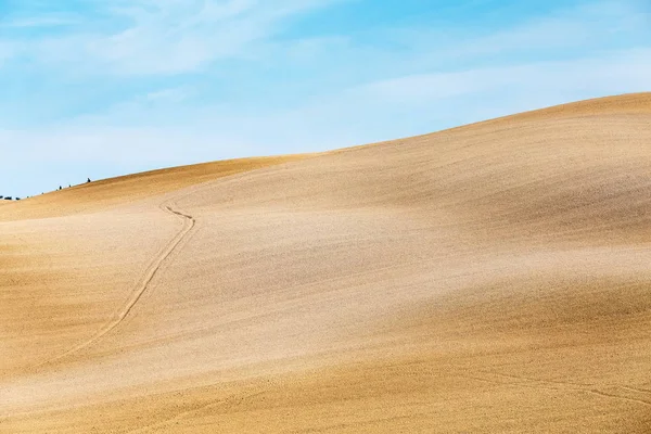 Typical Landscape Rural Tuscany Plowed Fields Autumn Harvest Travel Concept — Stockfoto