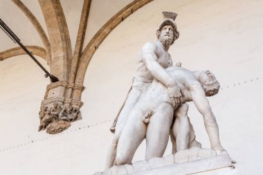 19 Ekim 2018, Floransa, İtalya: Patroclus heykel gövdesi destekleyen Menelaus