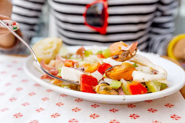 Mixed Seafood Salad Restaurant — Stock Photo, Image
