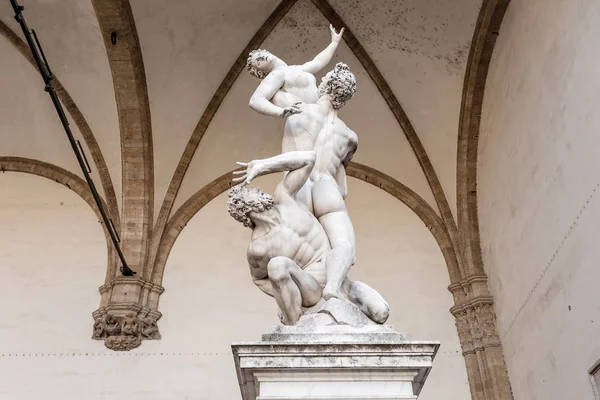 October 2018 Florence Italy Rape Sabine Statue — Stock Photo, Image