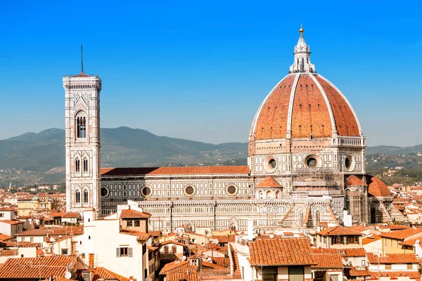 Duomo Katedrali Başlıca Turistik Landmark Floransa Talya Havadan Görünümü — Stok fotoğraf