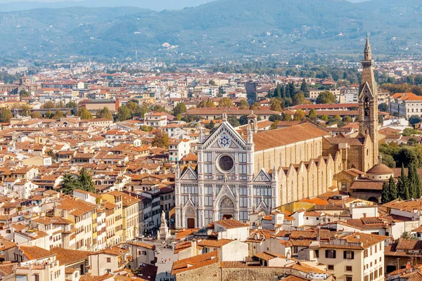 Ünlü Basilica Santa Croce Floransa Görünümünü — Stok fotoğraf