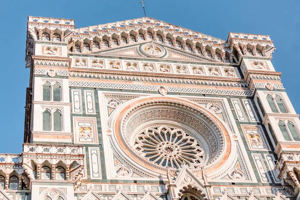 Sławny Turysta Landmark Bazyliki Katedry Florencji Zbliżenie Szczegółu — Zdjęcie stockowe