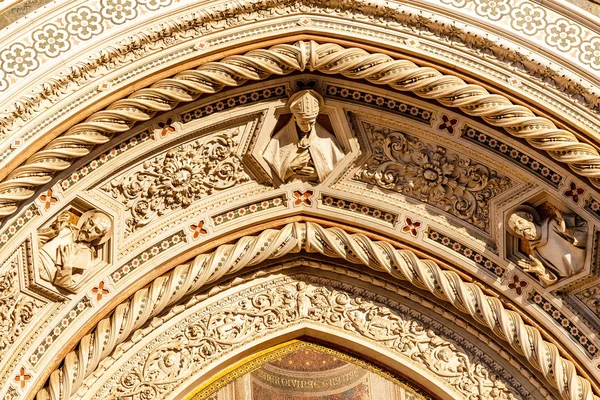 Stadens Berömda Landmärke Basilica Katedralen Florens Närbild Detaljvy — Stockfoto