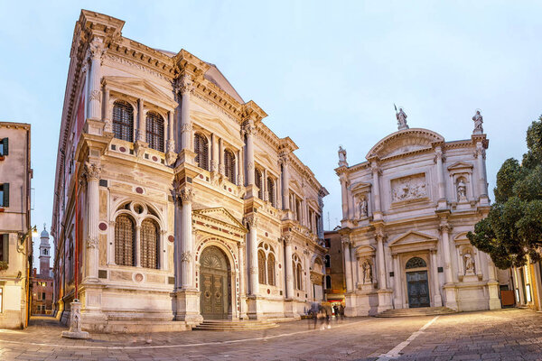San Rocco church at evening time, Venice architecture