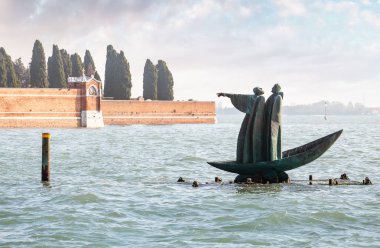 Venedik adada eski mezarlık ünlü turistik Simgesel Yapı ve varış noktası değil