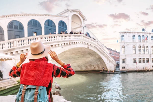 Grand Canal Venedik Tatil Seyahat Talya Kavram Üzerinde Ünlü Köprü — Stok fotoğraf