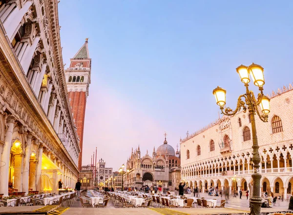 Oktober 2018 Venedig Italien Stadens Berömda Landmärke Markusplatsen Venedig Natten — Stockfoto