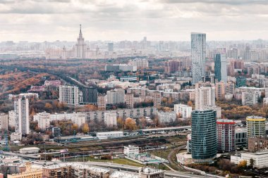 26 Ekim 2018, Moscow, Rusya Federasyonu: Moskova şehir gözlem noktasından havadan görünümü