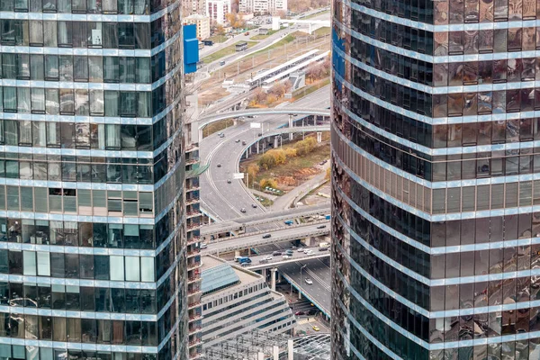 Outubro 2018 Moscow Federação Russa Estrada Arranha Céus Como Sistemas — Fotografia de Stock