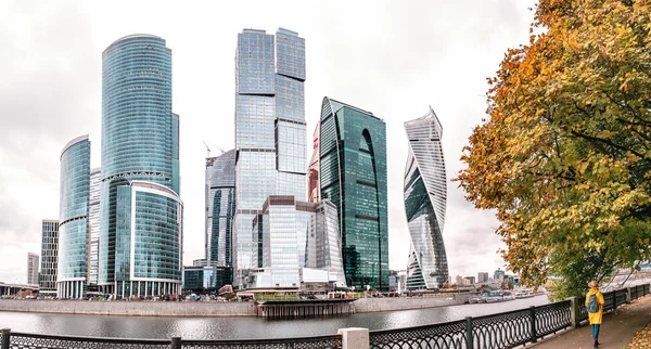 Οκτωβρίου 2018 Μόσχα Ρωσική Ομοσπονδία Μόσχα Δείτε Ουρανοξύστες Σύγχρονη Πόλη — Φωτογραφία Αρχείου