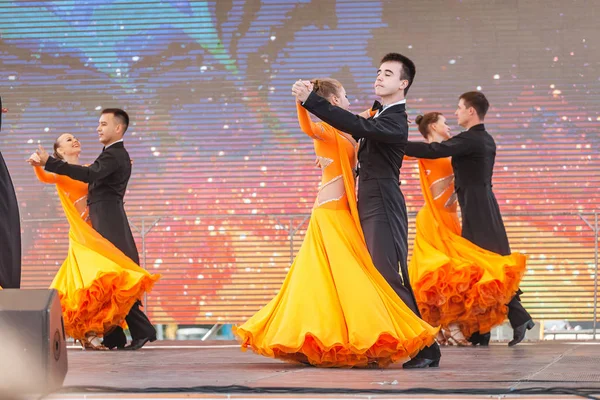 May 2018 Ufa Russia Balroom Waltz Dancing Couples Stage Open — Stock Photo, Image