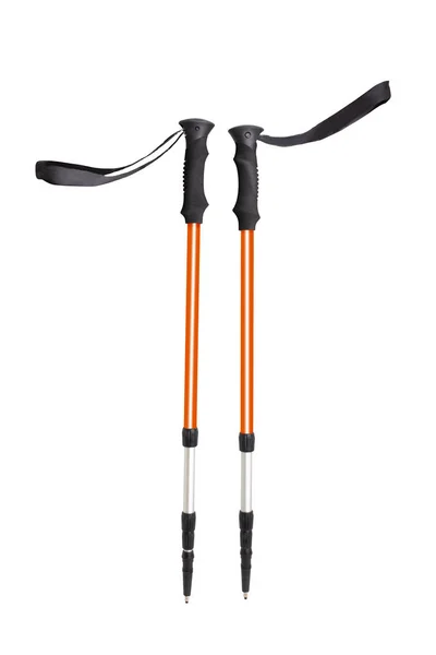 Sport túra vagy elszigetelt fehér háttér elérési síbot. Túrázás és nordic walking koncepció — Stock Fotó