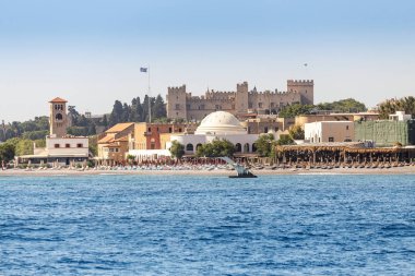 Rodos şehir denizden uzun uzak görünümü, Yunanistan