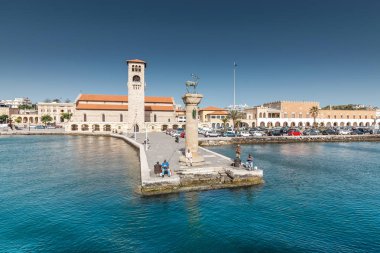 29 Mayıs 2019, Rodos, Yunanistan: Mandraki limanı havadan görünümü