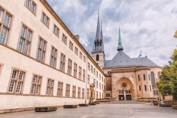 Notre Dame Cathedral main entrance in Luxembourg city — Stock Photo, Image