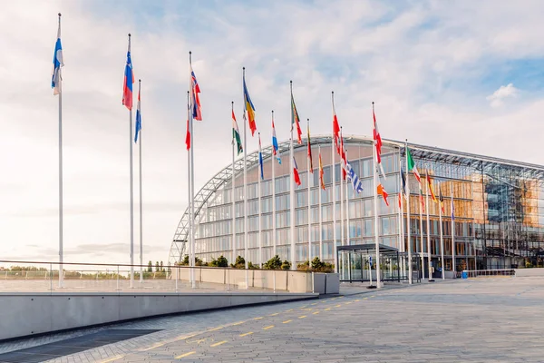 The building of the European Investment Bank in Luxembourg. The concept of political and economic institutions of the European Union