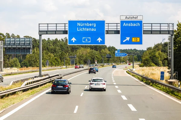 04 August 2019, Nuremberg, Germany: high-speed road in Germany — Stock Photo, Image