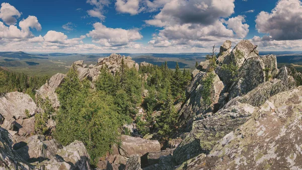 Panorámás Táj Sziklás Táj Vad Hegyekben Nemzeti Parki Táj — Stock Fotó