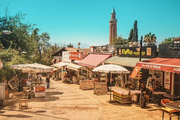 Minarete Yivli Uno Los Principales Hitos Arquitectónicos Ciudad Vieja Antalya — Foto de Stock