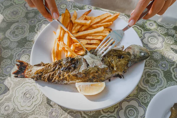 River Rainbow Trout Baked According Old Turkish Recipe Grape Sycamore — Stock Photo, Image