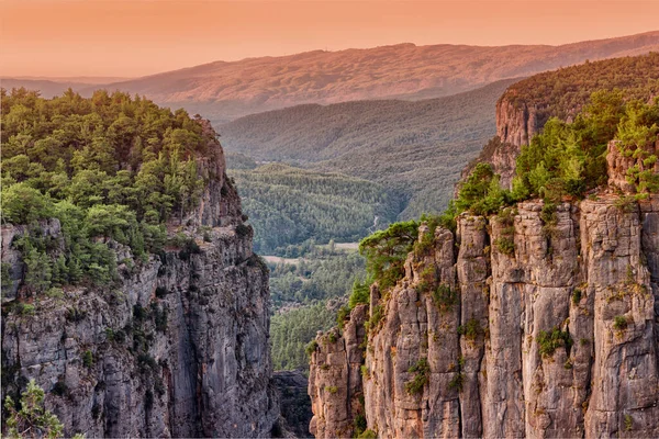 Vue Panoramique Saturée Contrastée Sur Canyon Tazi Dans Parc Naturel — Photo