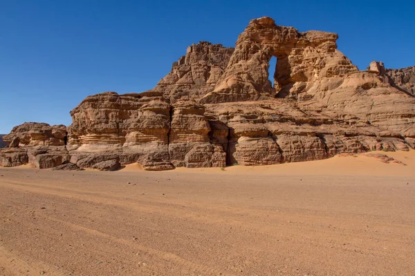 Formação Rochosa Incrível Tadrart Rouge Parque Nacional Tassili Najjer Argélia — Fotografia de Stock