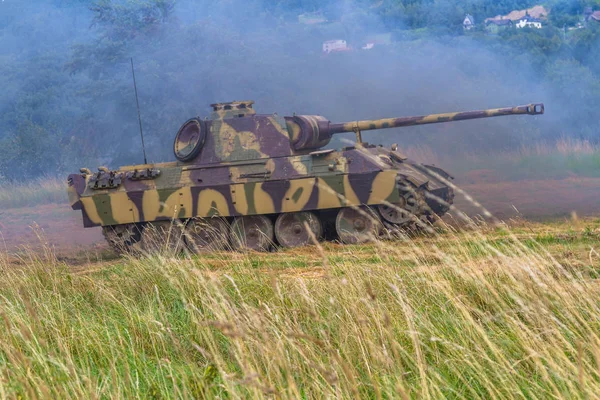 Német Tank Pzkpfw 171 Tól Párduc Történelmi Reenactment Lengyelország — Stock Fotó